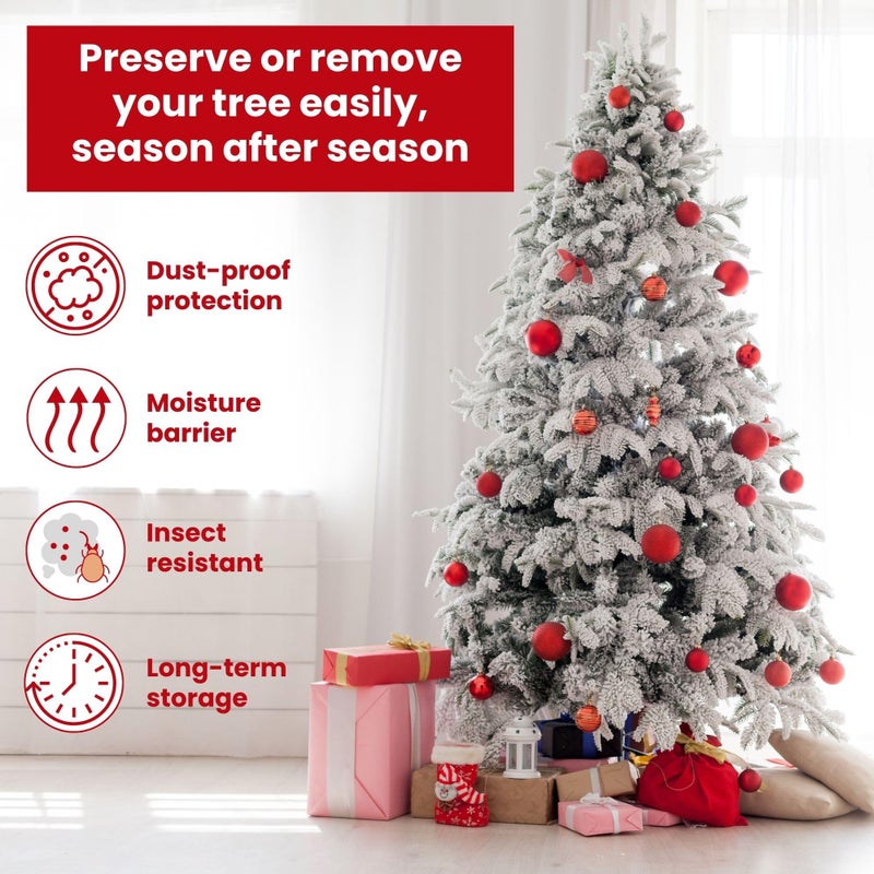 VicMore Christmas Tree Disposal Bag 9x6 ft Clear Plastic â€“ Heavy-Duty, Tear-Resistant & Odorless Polyethylene for Real or Artificial Xmas Tree Removal, Storage & Moving - Image 2